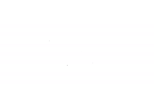 Línea negra Análisis de sangre y molécula de virus coronavirus icono aislado sobre fondo blanco. Coronavirus, COVID-19. 2019-nCoV. Animación gráfica de vídeo 4K — Vídeos de Stock