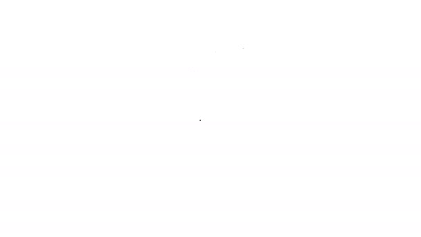 Linha preta Garrafa de sabão antibacteriano líquido com ícone de dispensador isolado no fundo branco. Anti-séptico. Desinfecção, higiene, cuidados com a pele. Animação gráfica em movimento de vídeo 4K — Vídeo de Stock
