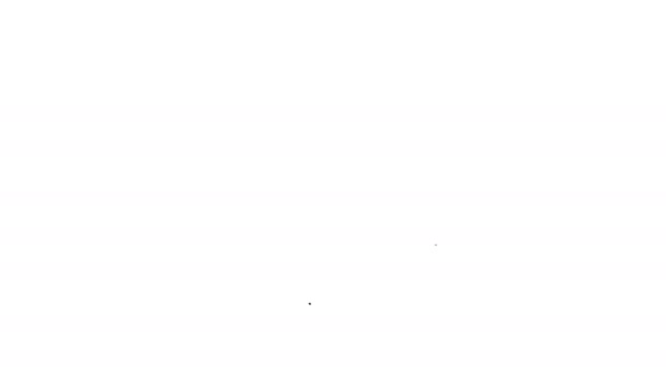 Línea negra Icono de virus negativo aislado sobre fondo blanco. Virus Corona 2019-nCoV. Bacterias y gérmenes, cáncer de células, microbios, hongos. Animación gráfica de vídeo 4K — Vídeos de Stock