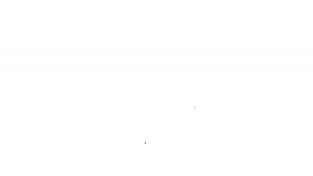 Línea negra Icono de virus positivo aislado sobre fondo blanco. Virus Corona 2019-nCoV. Bacterias y gérmenes, cáncer de células, microbios, hongos. Animación gráfica de vídeo 4K — Vídeos de Stock