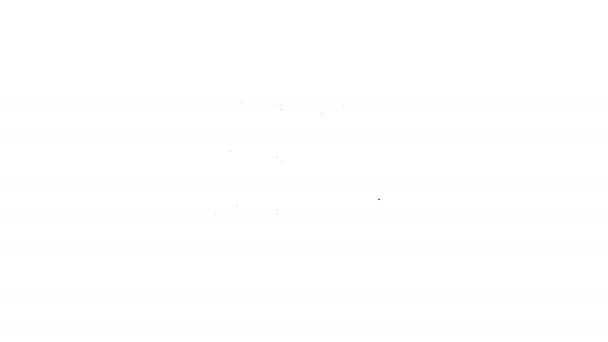 Czarna linia Ziemia globus z ikoną wirusa izolowane na białym tle. Wirus Corona 2019-nCoV. Bakterie i zarazki, rak komórek, mikrob, grzyby. 4K Animacja graficzna ruchu wideo — Wideo stockowe
