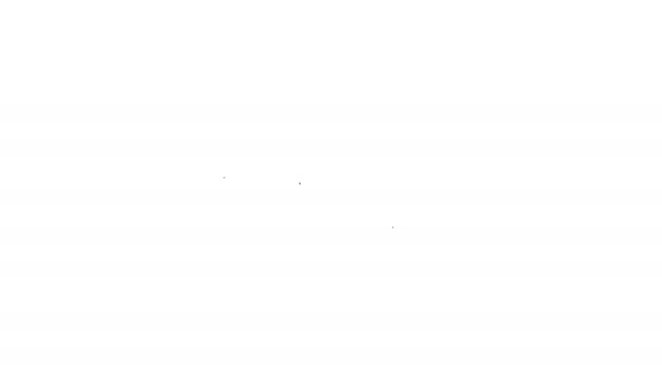 黒い線白い背景に隔離された医療用保護マスクアイコン。4Kビデオモーショングラフィックアニメーション — ストック動画