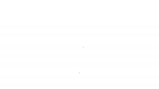 Czarna linia Tarcza chroniąca przed wirusem, zarazkami i ikoną bakterii izolowaną na białym tle. Koncepcja układu odpornościowego. Wirus Corona 2019-nCoV. 4K Animacja graficzna ruchu wideo — Wideo stockowe
