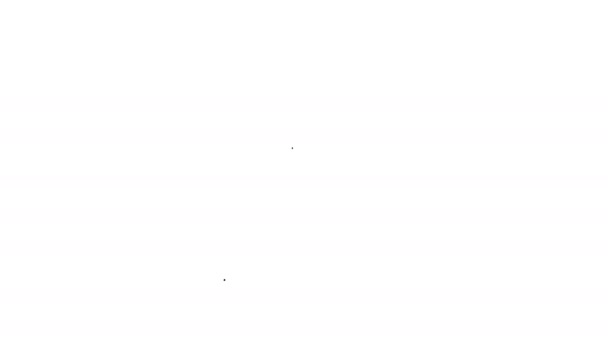 Schwarze Linie Virusstatistiken auf Monitor-Symbol isoliert auf weißem Hintergrund. Coronavirus 2019-nCoV. Bakterien und Keime, Zellkrebs, Mikroben, Pilze. 4K Video Motion Grafik Animation — Stockvideo