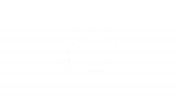 黒い線白い背景に隔離された医療用マスクアイコンを持つ地球の地球。4Kビデオモーショングラフィックアニメーション — ストック動画