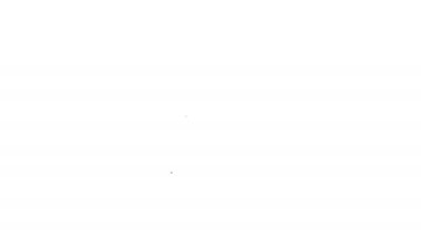 Beyaz arka planda siyah çizgi ev ve kalkan simgesi var. Sigorta konsepti. Güvenlik, güvenlik, koruma, konsept koruma. 4K Video hareketli grafik canlandırması