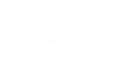 Siyah çizgi domuz kumbarası simgesi beyaz arkaplanda izole edilmiş. Tasarruf ya da para birikimi, yatırım. 4K Video hareketli grafik canlandırması