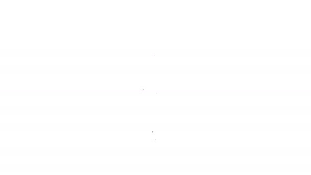 Fekete vonal Helyszín pajzs ikon elszigetelt fehér háttér. Biztosítási koncepció. Őrség jel. Biztonság, biztonság, védelem, adatvédelem. 4K Videó mozgás grafikus animáció — Stock videók