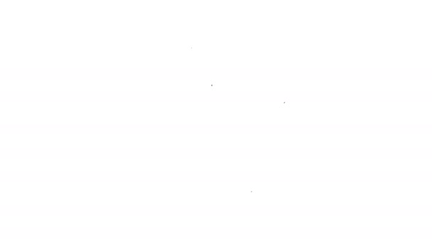 Schwarze Linie Haus Flut Symbol isoliert auf weißem Hintergrund. Hausfluten unter Wasser. Versicherungskonzept. Sicherheit, Sicherheit, Schutz, Schutzkonzept. 4K Video Motion Grafik Animation — Stockvideo