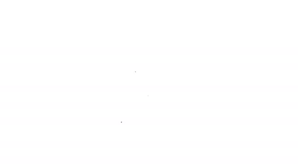 Scudo linea nera con icona simbolo dollaro isolato su sfondo bianco. Protezione scudo di sicurezza. Concetto di sicurezza monetaria. Animazione grafica 4K Video motion — Video Stock