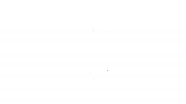Scudo linea nera con icona globo mondo isolato su sfondo bianco. Concetto assicurativo. Sicurezza, protezione, protezione, privacy. Animazione grafica 4K Video motion — Video Stock