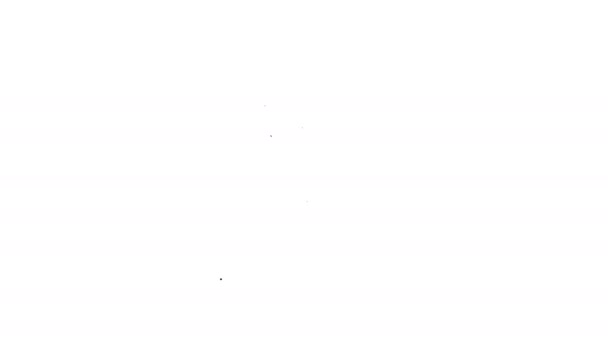 Linea nera Contratto con icona a scudo isolata su sfondo bianco. Concetto assicurativo. Sicurezza, sicurezza, protezione, proteggere il concetto. Animazione grafica 4K Video motion — Video Stock
