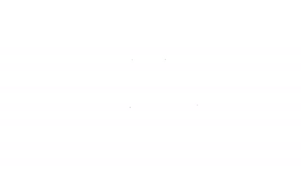 Línea negra Icono del casco de seguridad del trabajador aislado sobre fondo blanco. Concepto de seguro. Seguridad, seguridad, protección, concepto de protección. Animación gráfica de vídeo 4K — Vídeos de Stock