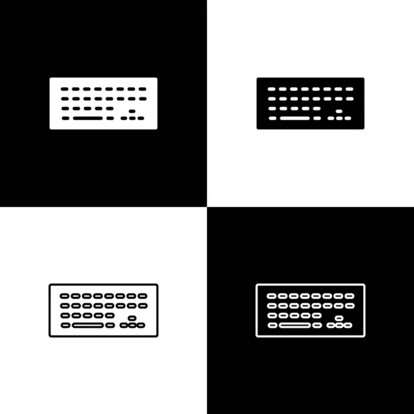 Установите Значок Клавиатуры Черно Белом Фоне Знак Компонента Вектор — стоковый вектор