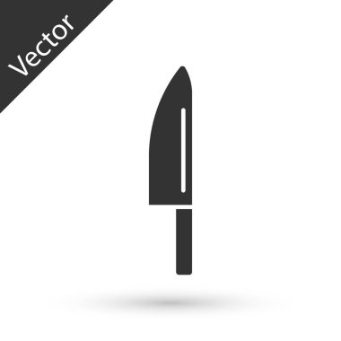 Gri Bıçak simgesi beyaz arkaplanda izole edildi. Çatal bıçak sembolü. Vektör.
