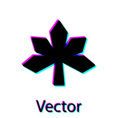 Beyaz arkaplanda siyah kestane yaprağı simgesi izole edildi. Vektör.