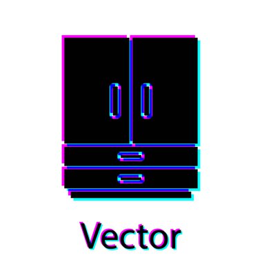 Siyah Gardırop simgesi beyaz arka planda izole edildi. Vektör.