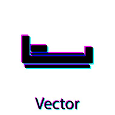 Siyah yatak simgesi beyaz arkaplanda izole edildi. Vektör.