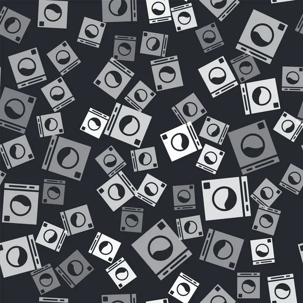 Ref Grey Washer Icon Isolated Seamless Pattern Black Background Значок — стоковый вектор