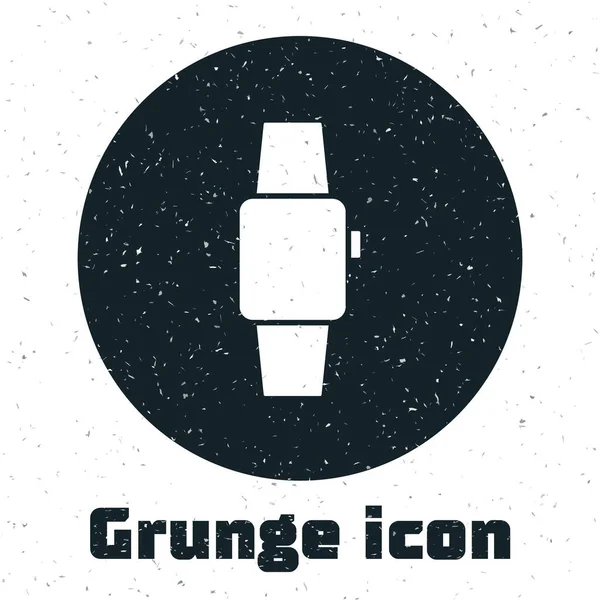 Grunge Smartwatch Icono Aislado Sobre Fondo Blanco Dibujo Vintage Monocromo — Vector de stock