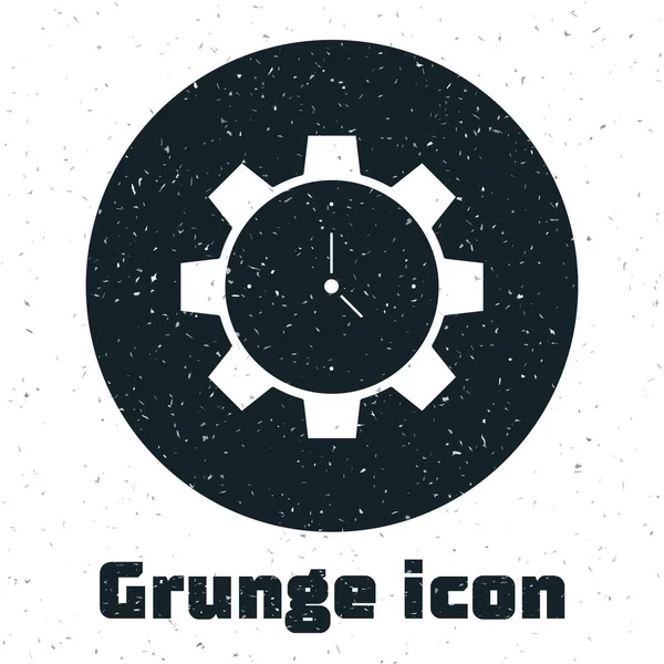 Grunge Time Management Symbol Isoliert Auf Weißem Hintergrund Uhr Und — Stockvektor