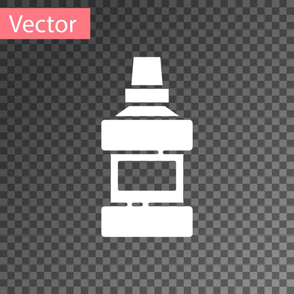 White Mouthwash Plastic Bottle Glass Icon Isolated Transparent Background Liquid — Stock Vector
