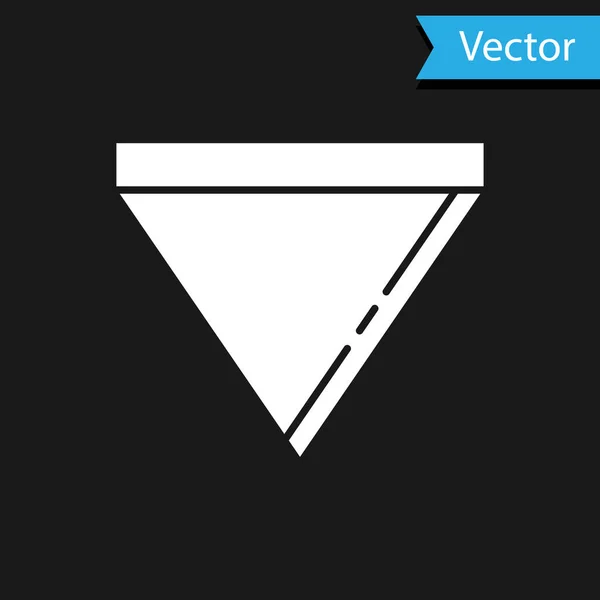 White Coffee Papírový Filtr Ikona Izolované Černém Pozadí Vektor — Stockový vektor