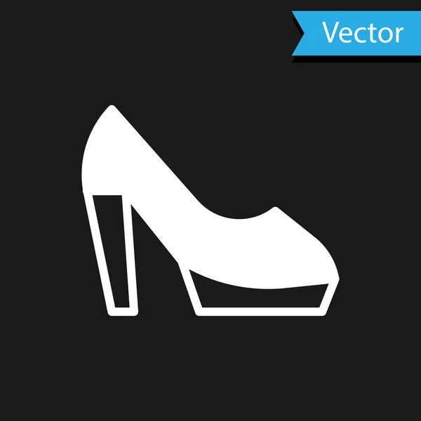 Белая Женская Обувь Высоким Каблуком Черном Фоне Вектор — стоковый вектор