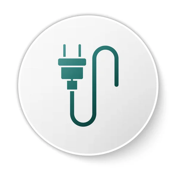 Green Electric Plug Ikona Izolované Bílém Pozadí Pojem Připojení Odpojení — Stockový vektor
