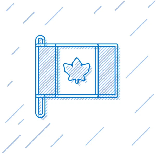 Modrá Čára Vlajka Kanady Ikona Izolované Bílém Pozadí Severní Amerika — Stockový vektor