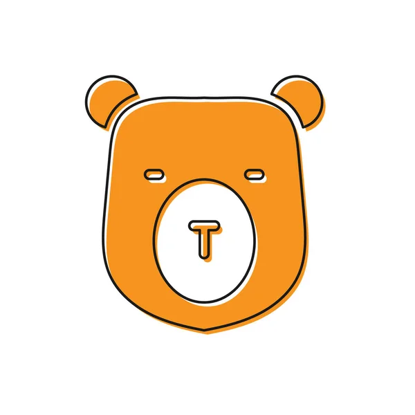 Orange Bear Head Icon Isolated White Background Vector — Stock Vector