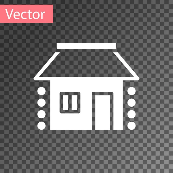 Weißes Altes Ukrainisches Häusersymbol Isoliert Auf Transparentem Hintergrund Traditionelles Dorfhaus — Stockvektor