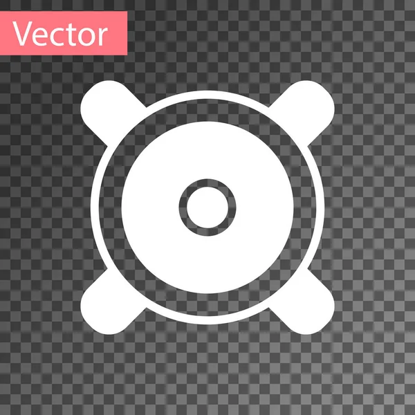 Ikona Reproduktoru White Stereo Izolovaná Průhledném Pozadí Reproduktory Zvukového Systému — Stockový vektor