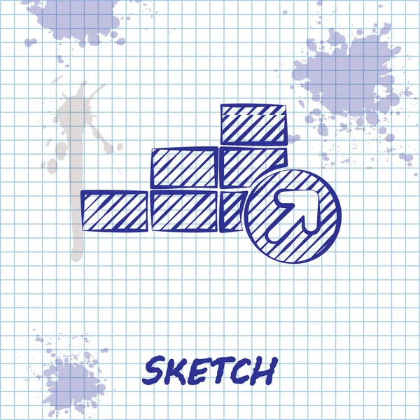 Sketch Line Ícone Crescimento Financeiro Isolado Fundo Branco Aumentar Receita — Vetor de Stock