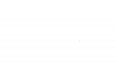 Siyah çizgi kulaklık simgesi beyaz arkaplanda izole edildi. Kulaklıklar. Müzik, hizmet, iletişim ve operatör konsepti. 4K Video hareketli grafik canlandırması