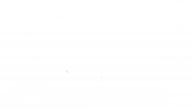 Siyah çizgi dizüstü bilgisayar simgesi beyaz arkaplanda izole edildi. Boş ekran işaretli bilgisayar defteri. 4K Video hareketli grafik canlandırması