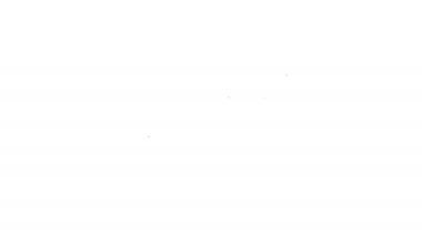 Siyah çizgi güvenlik kamerası simgesi beyaz arkaplanda izole edildi. 4K Video hareketli grafik canlandırması