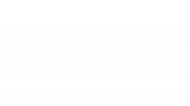 Siyah çizgi endüstriyel robot robot kol fabrikası ikonu beyaz arka planda izole edildi. Endüstriyel robot manipülatörü. 4K Video hareketli grafik canlandırması