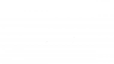 Siyah çizgi kargo kamyonu ikonu beyaz arka planda izole edildi. 4K Video hareketli grafik canlandırması