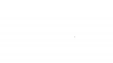 Siyah çizgi elektrikli su ısıtıcısı simgesi beyaz arkaplanda izole edildi. Çaydanlık ikonu. 4K Video hareketli grafik canlandırması