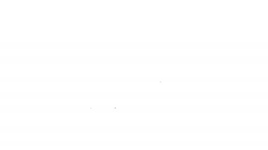 Siyah çizgi fotoğraf makinesi simgesi beyaz arkaplanda izole edildi. Fotoğraf makinesi simgesi. 4K Video hareketli grafik canlandırması