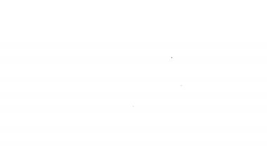 Siyah çizgi Akıllı TV simgesi beyaz arkaplanda izole edildi. Televizyon tabelası. 4K Video hareketli grafik canlandırması