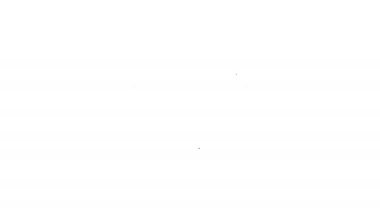 Siyah çizgi Multimedya ve TV kutu alıcısı ve uzaktan kumanda simgesine sahip oyuncu beyaz arkaplanda izole edildi. 4K Video hareketli grafik canlandırması