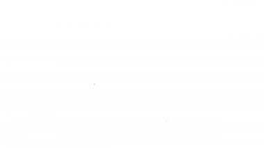 Beyaz zemin üzerinde saat simgesi olan siyah çizgi büyüteç. 4K Video hareketli grafik canlandırması