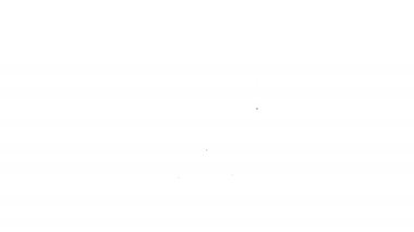 Bilgisayar monitörü simgesindeki siyah çizgi saati beyaz arkaplanda izole edildi. Program kavramları. 4K Video hareketli grafik canlandırması