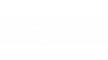 Siyah çizgi saat simgesi beyaz arkaplanda izole edildi. Zaman sembolü. 4K Video hareketli grafik canlandırması