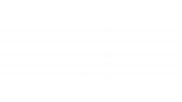 Schwarze Linie Kühlschranksymbol isoliert auf weißem Hintergrund. Kühlschrank mit Gefrierfach Kühlschrank. Haushaltstechnologie und Haushaltsgeräte. 4K Video Motion Grafik Animation — Stockvideo