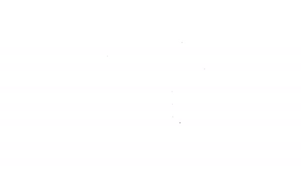 Черная линия печати значок изолирован на белом фоне. Видеографическая анимация 4K — стоковое видео