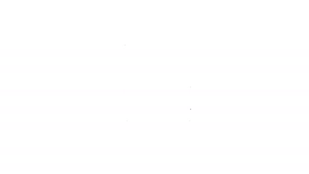 Linha preta Roteador e ícone de sinal wi-fi isolado no fundo branco. Roteador de modem sem fio ethernet. Internet de tecnologia de computador. Animação gráfica em movimento de vídeo 4K — Vídeo de Stock