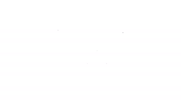 Icono de línea negra Almacén aislado sobre fondo blanco. Animación gráfica de vídeo 4K — Vídeo de stock